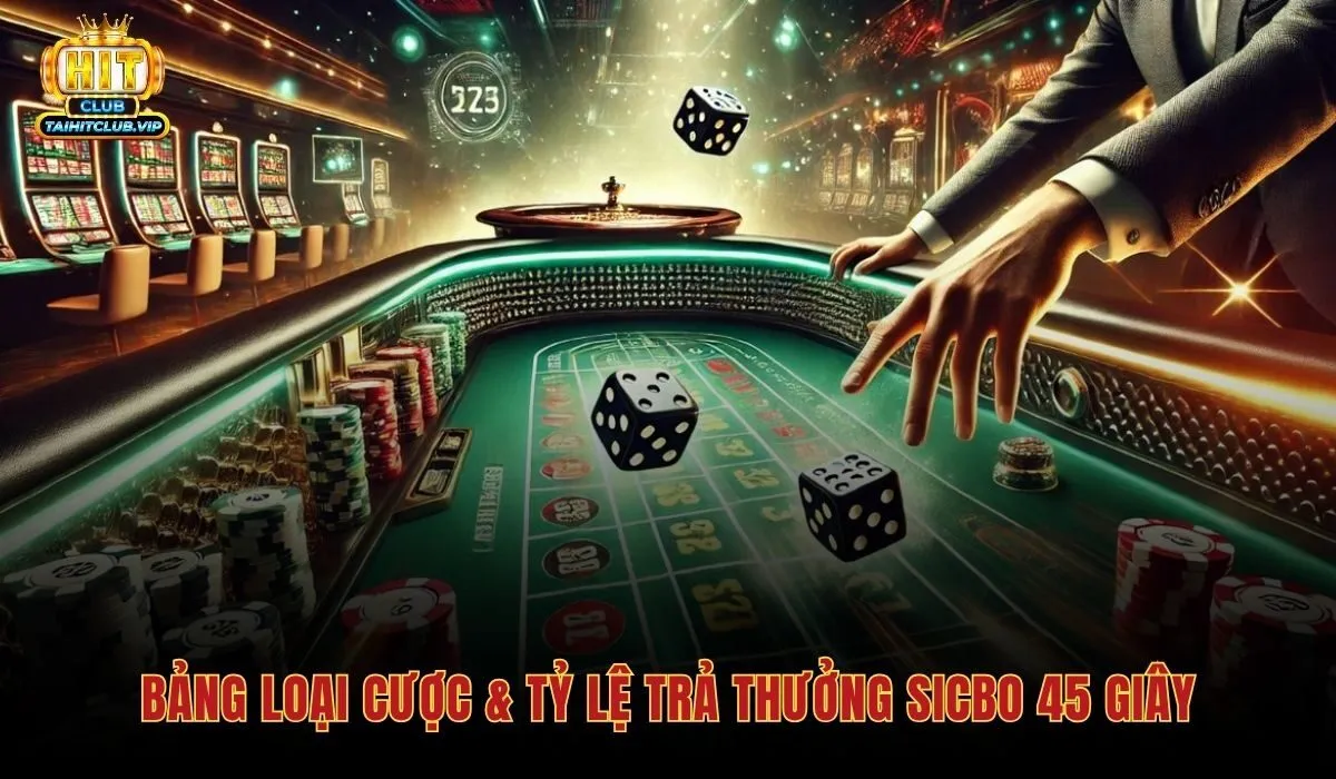 Sicbo 45s Hitclub - Tài Xỉu Siêu Tốc Đánh Nhanh Thắng Nhanh 3 Tỷ lệ trả thưởng sicbo 45s lên đến 60:1 cho cược tổng điểm cụ thể
